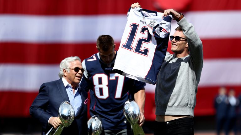 Brady has been reunited with the jersey he wore while winning the Super Bowl