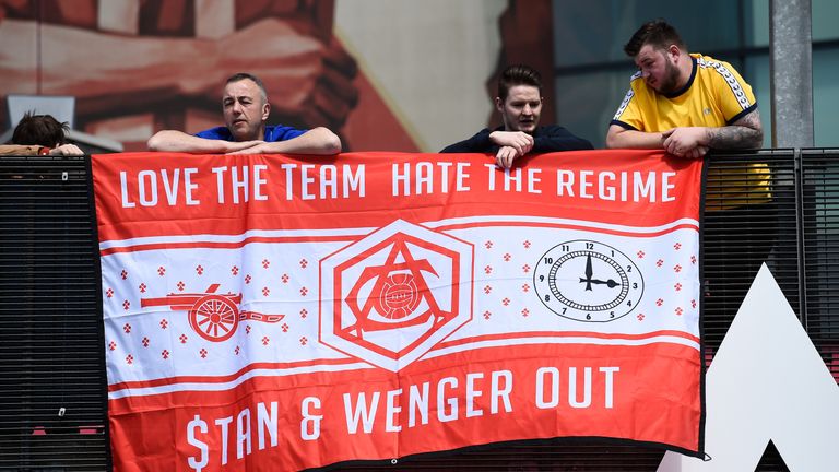 A portion of Arsenal fans have protested against Wenger remaining at the Emirates throughout the season 