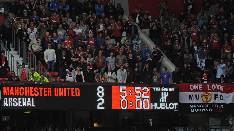 Arsenal's 8-2 defeat to Manchester United was their worst defeat since 1896