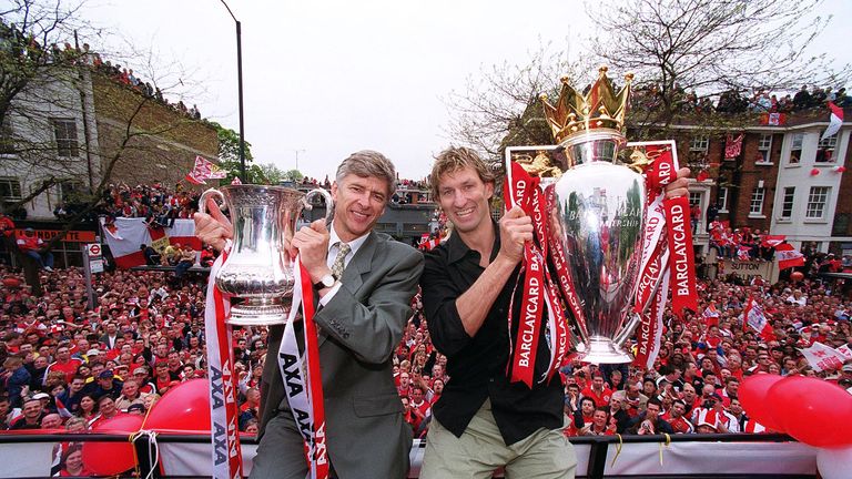 Arsene Wenger and Tony Adams were double winners at Arsenal in 2002