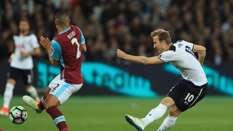 Harry Kane sees an effort saved by Adrian in the first half