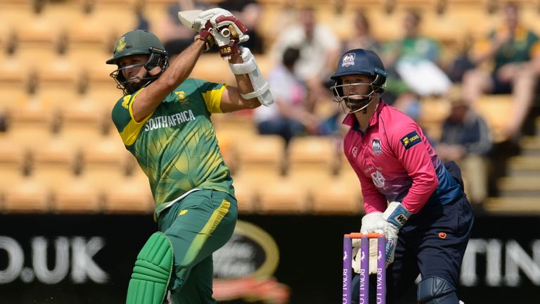 Hashim Amla struck seven fours and one six as he top-scored with 59 against Northants