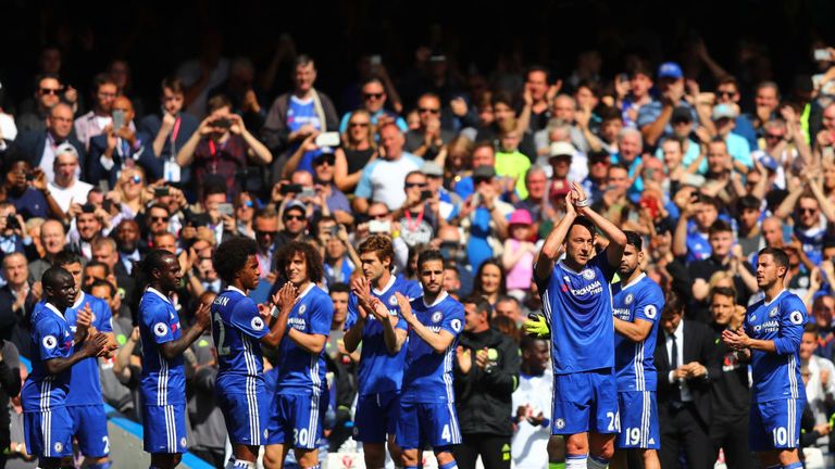 The Chelsea team's guard of honor for John Terry