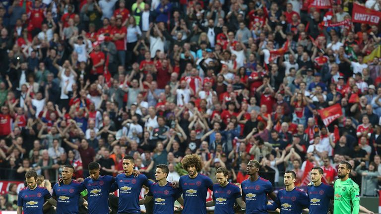 Ander Herrera and his team-mates took part in a period of silence before the game