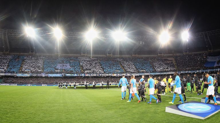 The Stadio San Paolo ahead of Napoli's Champions League tie with Real Madrid
