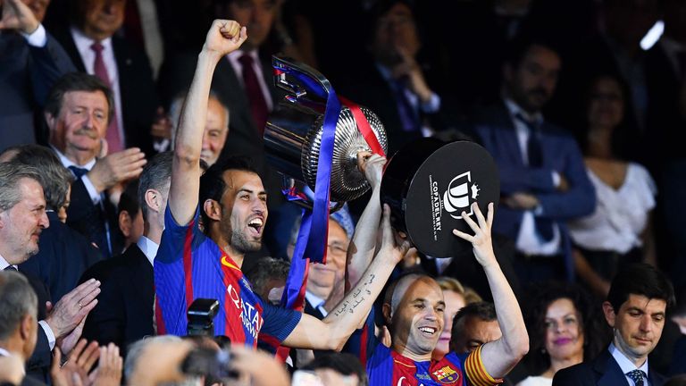 Barcelona lift the trophy