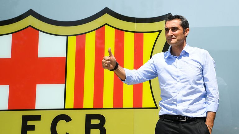 Ernesto Valverde has been unveiled as Barcelona manager