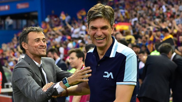 Pellegrino (right) took Alaves to the Copa del Rey final where they lost to Barcelona