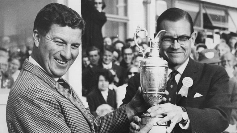 Thomson of Australia receives the Claret Jug after his fifth Open victory