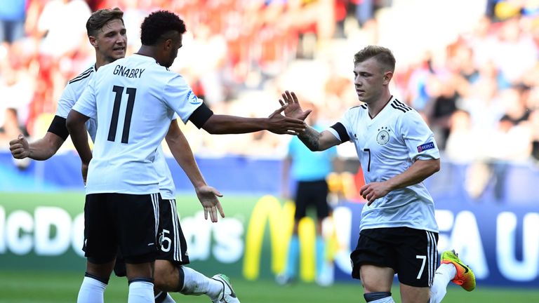 Serge Gnabry and Max Meyer scored in Germany's win