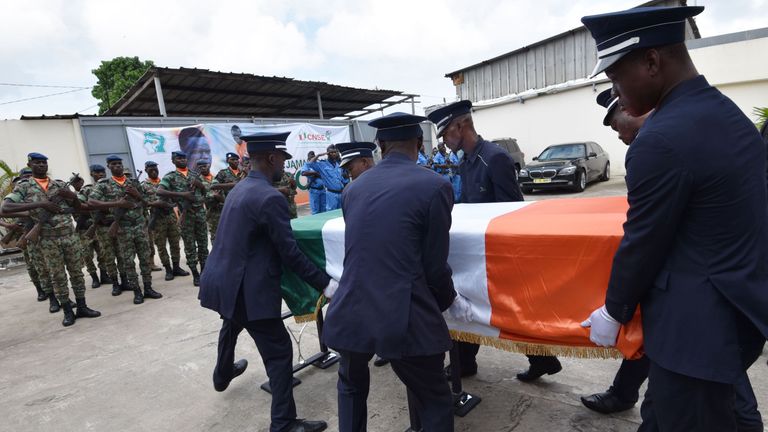 Tiote was honoured with a military funeral