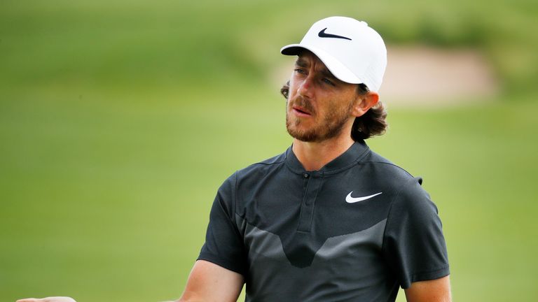 Tommy Fleetwood battled to a level-par 72 to finish five shots off the lead