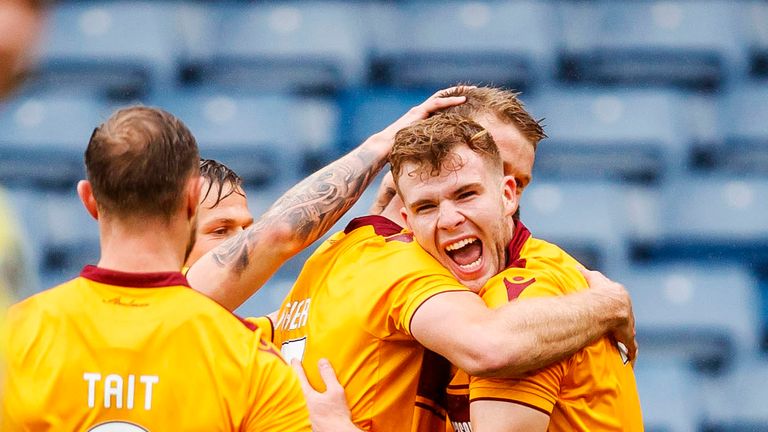 Chris Cadden (right) was among the Motherwell goalscorers