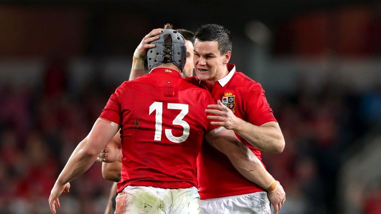 Jonathan Davies with Jonathan Sexton