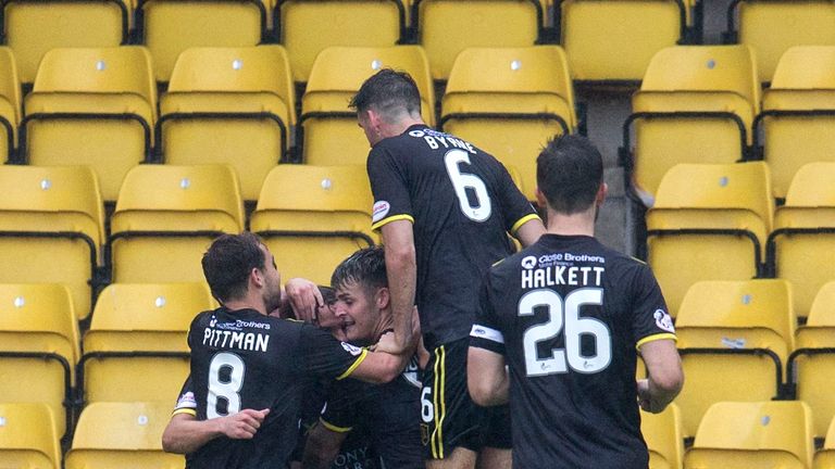 Livingston celebrate Keaghan Jacobs' opener