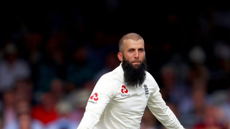 Moeen Ali celebrates one of his 10 wickets for England in the first Test victory over South Africa. Watch the rest of the series live on Sky Sports