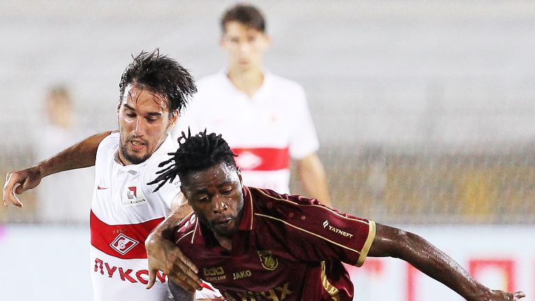 Alex Song (R) is set to leave Russian side Rubin Kazan