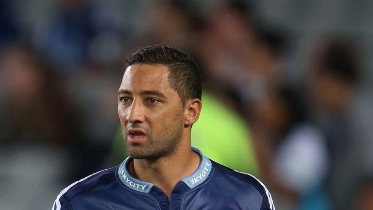 Benji Marshall during his spell in rugby union with the Blues