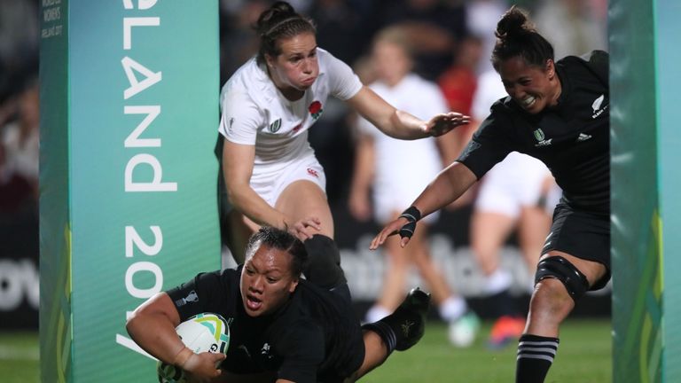 New Zealand's Toka Natua scored a hat-trick for the Black Ferns