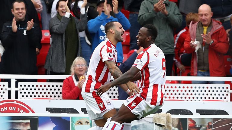 Jese celebrates his debut goal with Saido Berahino