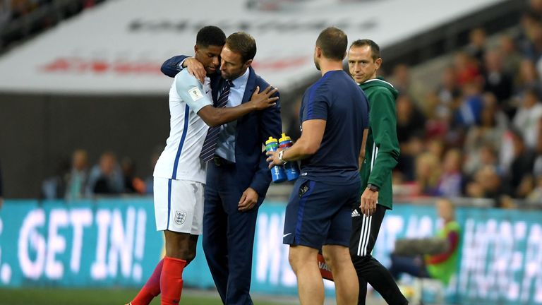 England boss Southgate says Rashford (left) is a 'very exciting player'