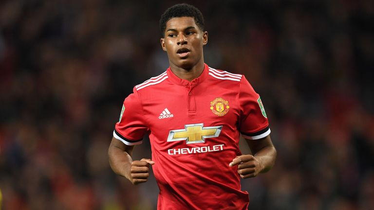 Manchester United's Marcus Rashford is available this weekend