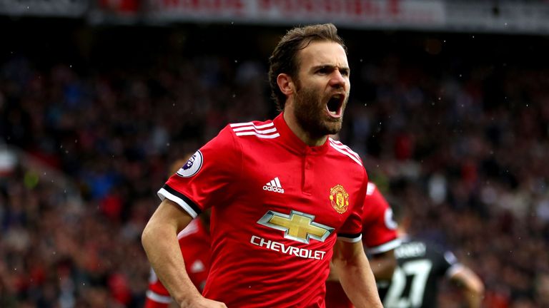Juan Mata scored for Manchester United against Crystal Palace