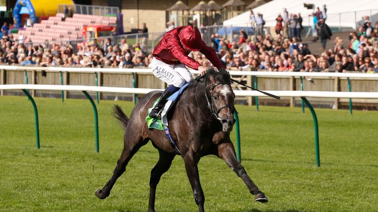 Roaring Lion wins the Juddmonte Royal Lodge Stakes