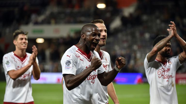 Younousse Sankhare celebrates Bordeaux's win