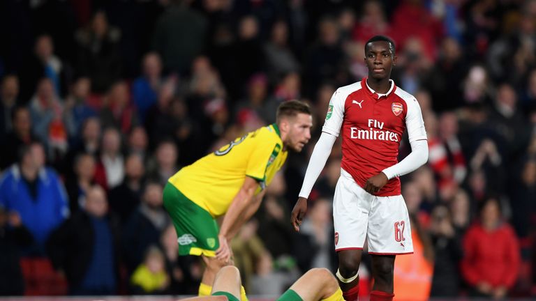 Eddie Nketiah was Arsenal's two-goal hero in the Carabao Cup win over Norwich