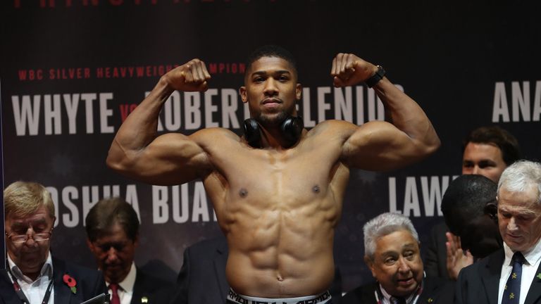 Joshua's muscular physique does not intimidate Miller 