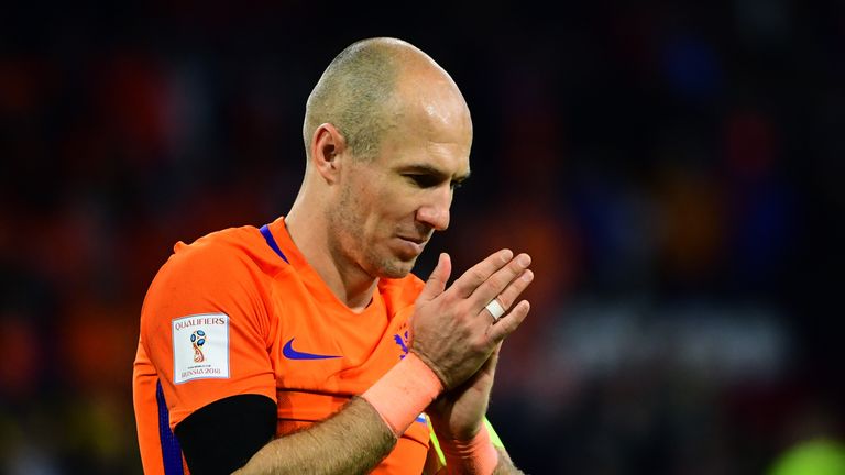 Netherlands' Arjen Robben scored twice against Sweden but it wasn't enough