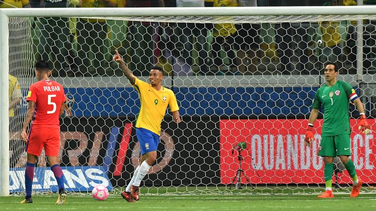 Chile were beaten 3-0 by Brazil thanks to two goals from Gabriel Jesus