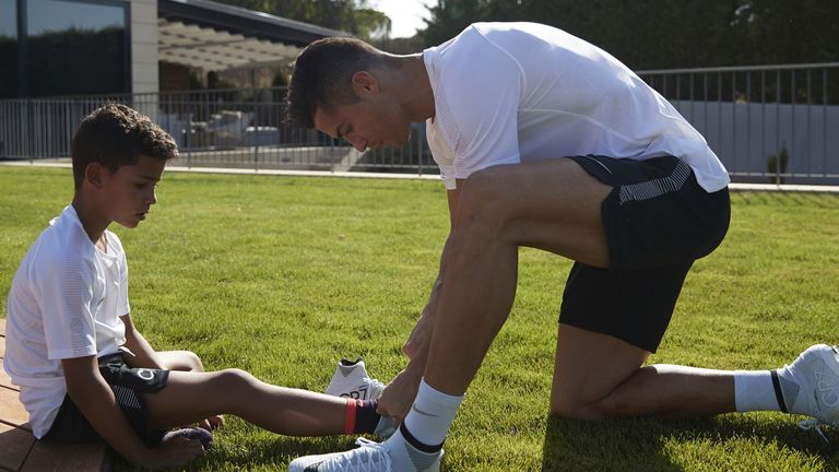 Cristiano Ronaldo with his son, Cristiano Jnr