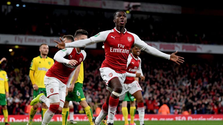 Nketiah scored 15 seconds after coming on as a substitute