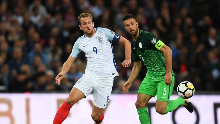 Kane captained England against Slovenia