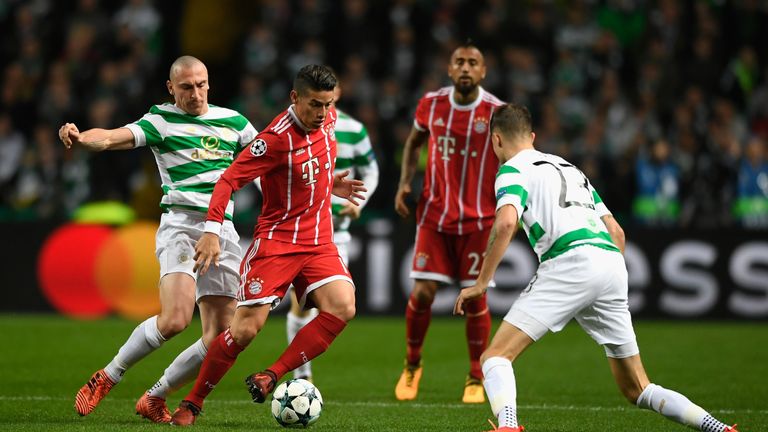 James Rodriguez takes on Scott Brown in an entertaining contest in Glasgow