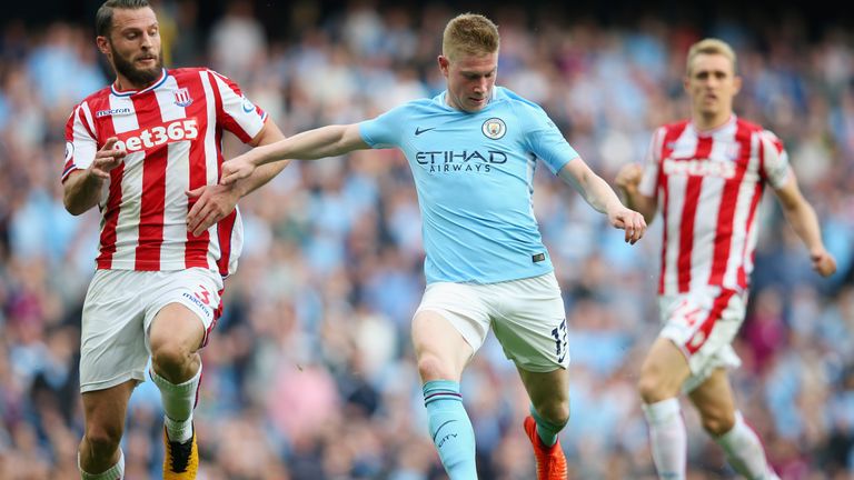 Kevin De Bruyne was Man City's standout performer in their 7-2 win against Stoke