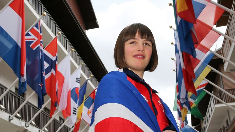 Millie Knight was the flagbearer at the Winter Paralympics