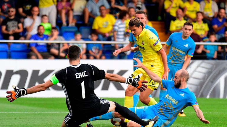 Former Manchester City youngster Enes Unal in action for Villarreal.
