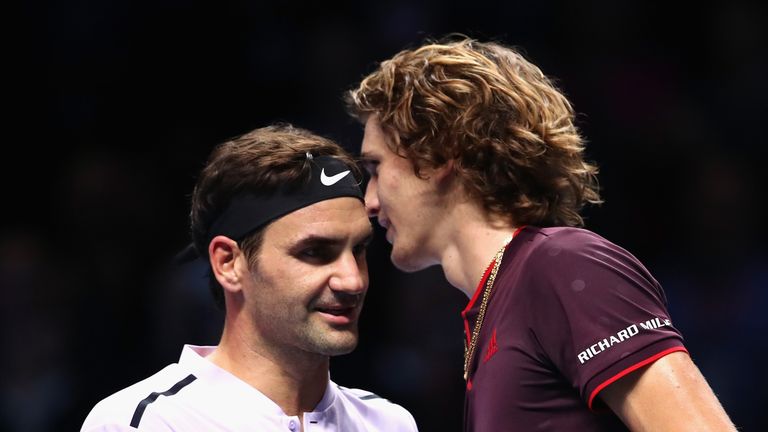 Roger Federer (left) had high praise for Alexander Zverev