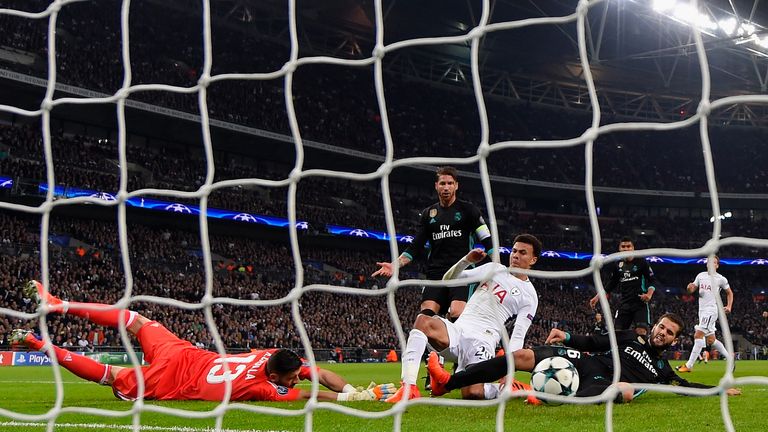 Alli turns home from close range in the 28th minute at Wembley