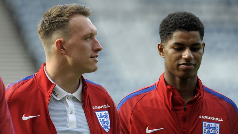 Man Utd duo Phil Jones and Marcus Rashford could start in England's friendly against Germany on Friday