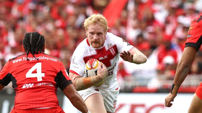 James Graham of England makes an attack against Tonga