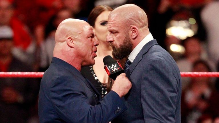 Kurt Angle and Triple H's long-running rivalry has regularly threatened to once again get physical