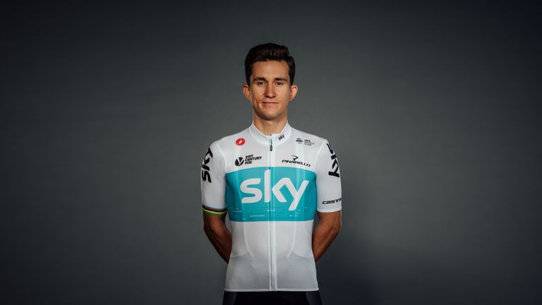 Michal Kwiatkowski in the new jersey for the 2018 season