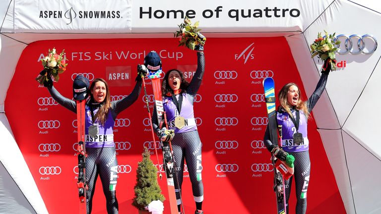 Marta (right) made her first podium in Austria in the season opener