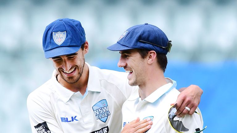 Cummins (R) is set to line-up in Australia's attack alongside New South Wales team-mate Mitchell Starc (L)