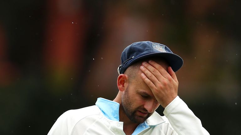 Nathan Lyon was the culprit as burnt toast stopped play in Brisbane