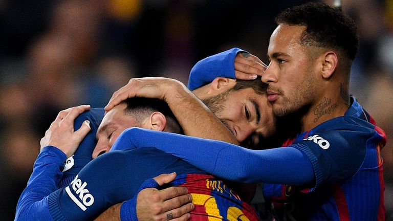 Neymar (right) left Barcelona last summer